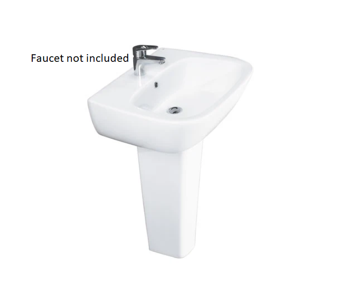Barclay B/3-144WH Elena 500 Lavatory Pedestal and Basin 4 Center Set - White