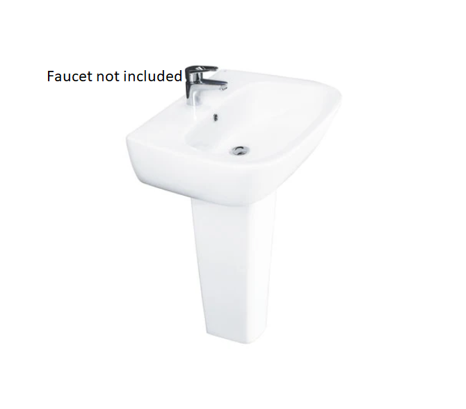 Barclay B/3-151WH Elena 600 Lavatory Pedestal and Basin 1 Hole - White