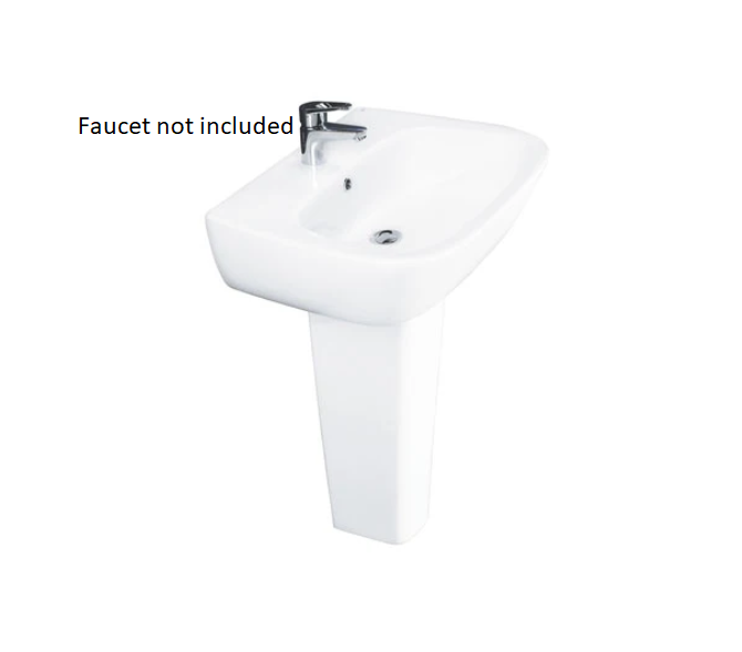 Barclay B/3-158WH Elena 600 Lavatory Pedestal and Basin 8 Widespread - White