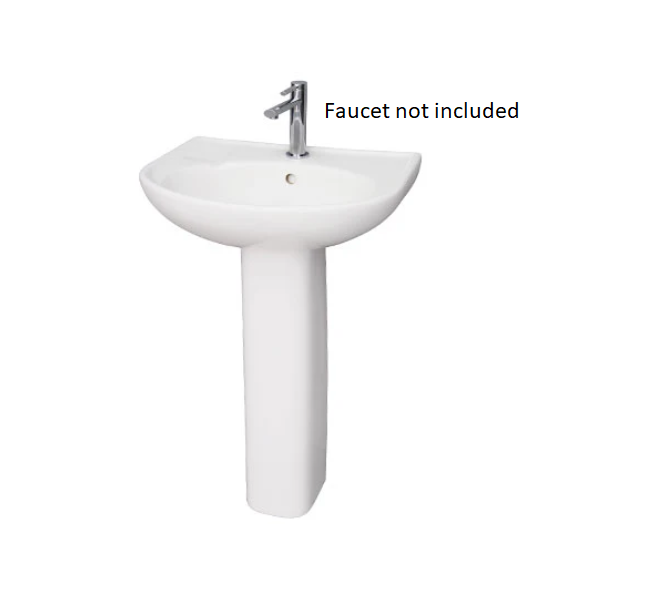 Barclay B/3-181WH Orient 660 Lavatory Pedestal and Basin 1 Hole - White