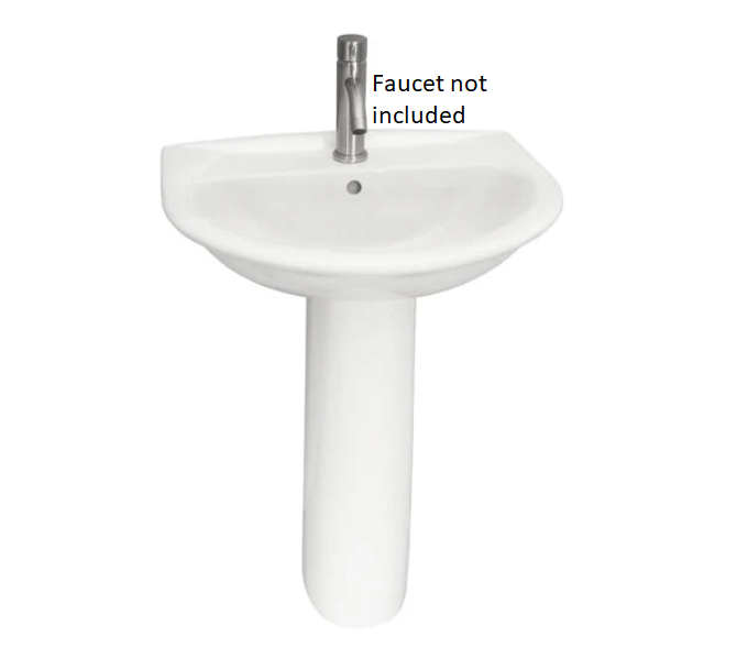 Barclay B/3-291WH Karla 505 Lavatory Pedestal and Basin 1 Hole - White