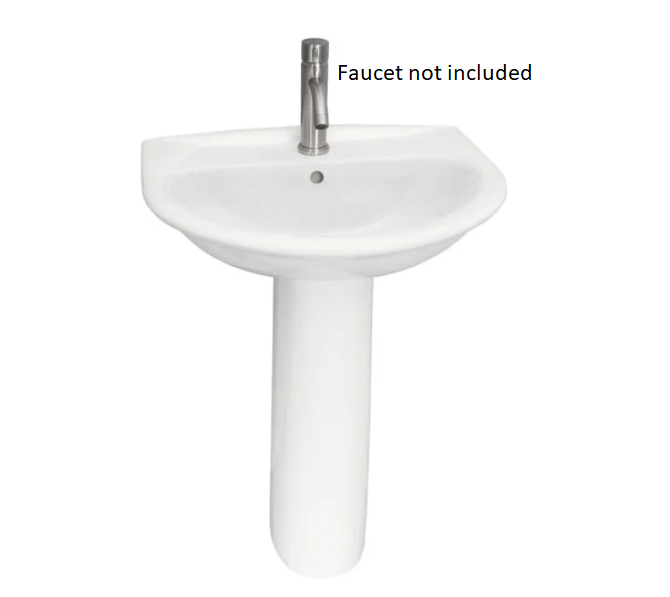 Barclay B/3-294WH Karla 505 Lavatory Pedestal and Basin 4" Centerset - White