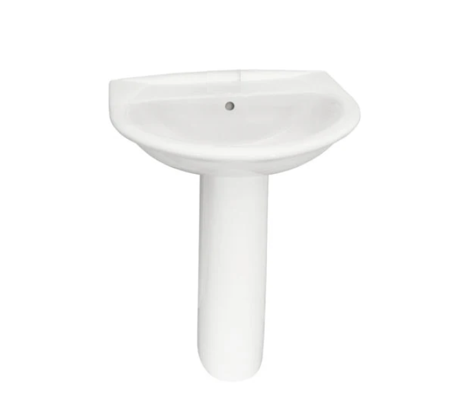 Barclay B/3-298WH Karla 505 Lavatory Pedestal and Basin 8" Centerset - White