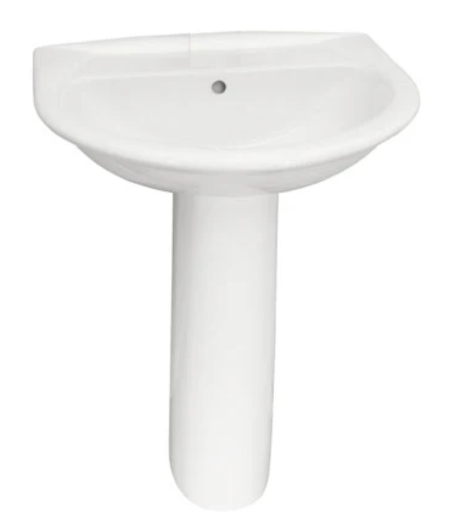 Barclay B/3-338WH Karla 550 Lavatory Pedestal and Basin 8" Centerset - White
