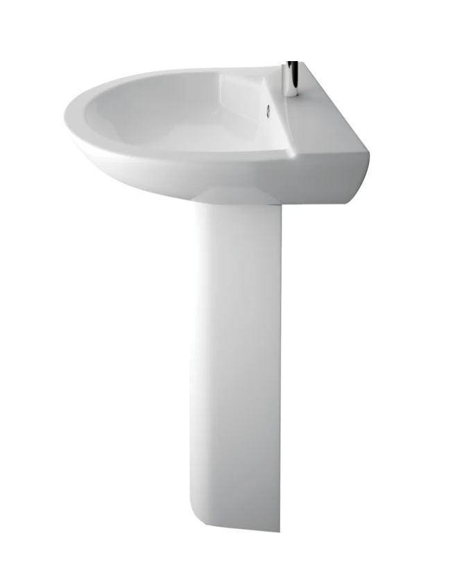 Barclay B/3-428WH Anabel 555 Lavatory Pedestal and Basin 8" Centerset - White