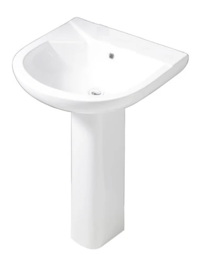 Barclay B/3-431WH Anabel 630 Lavatory Pedestal and Basin 1 - Hole - White