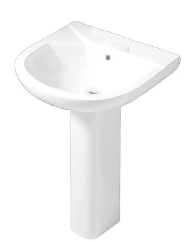 Barclay B/3-438WH Anabel 630 Lavatory Pedestal and Basin 8 Widespread - White