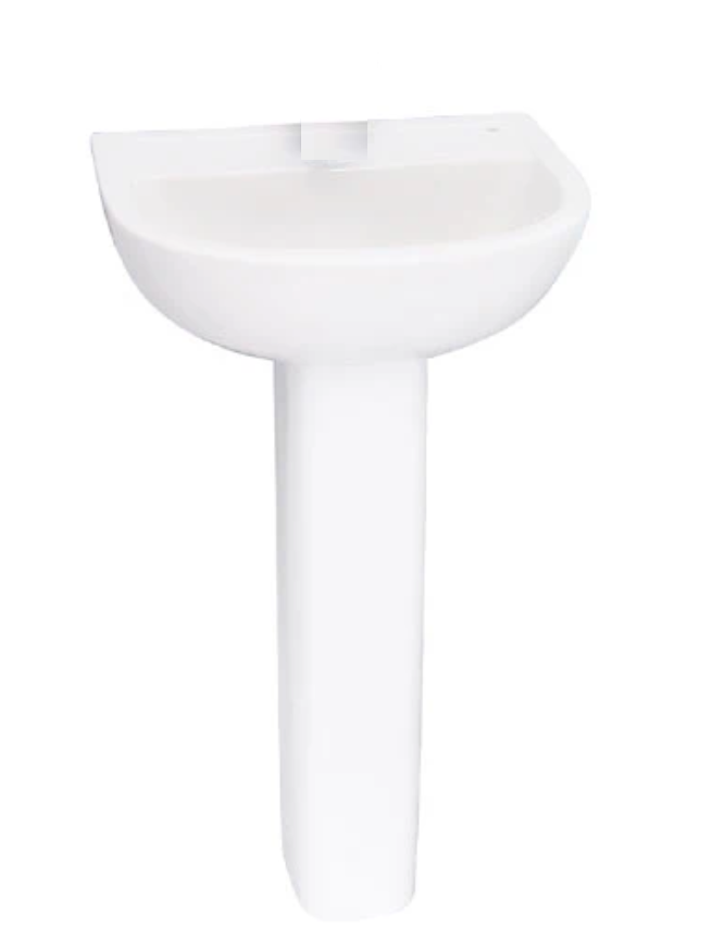 Barclay B/3-554WH Compact 545 Lavatory Pedestal and Basin 4" Centerset - White