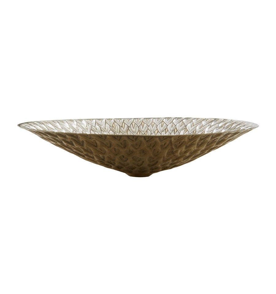 Thompson Traders Bov-1917P Legacy Bath Pavoe Handcrafted Oval Bath Vessel Bowl Brass and Nickel