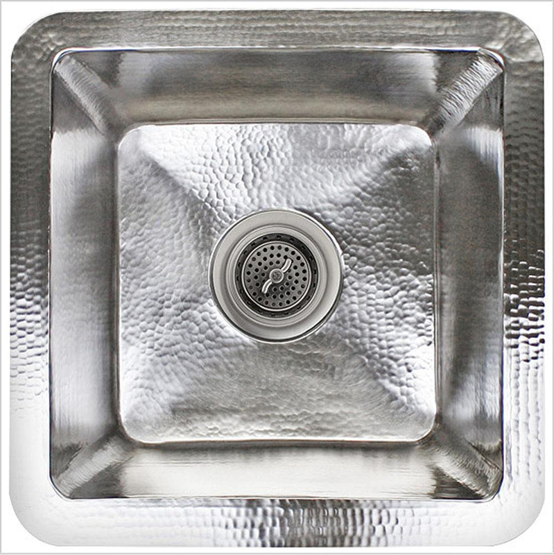 Linkasink C006 Hammered Small Square With 3.5 Drain Opening