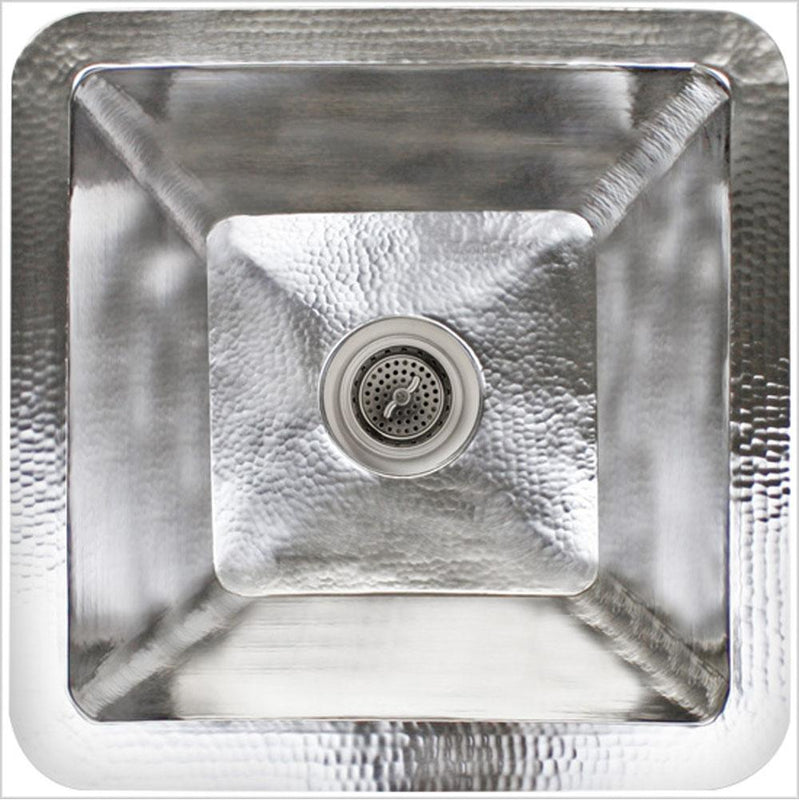 Linkasink C008 Hammered Large Square With 3.5 Drain Opening