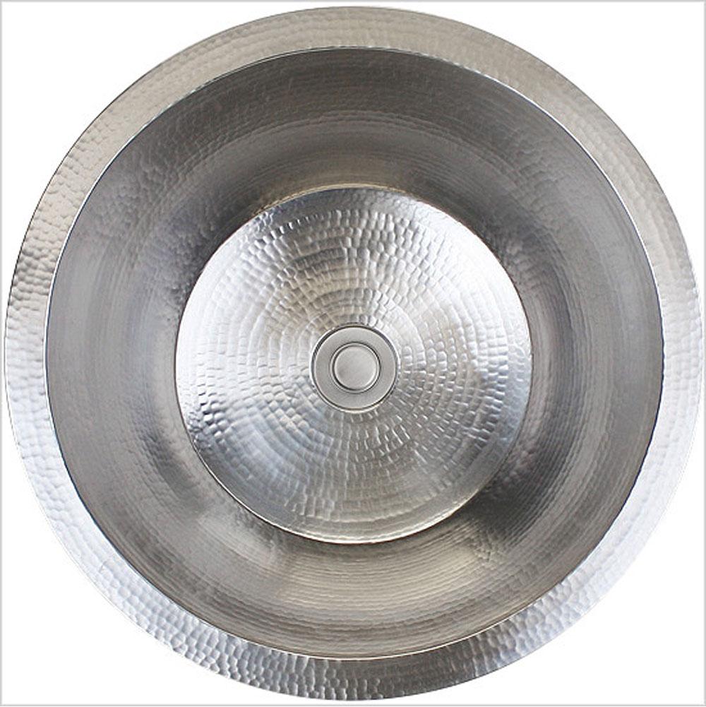 Linkasink C016A Hammered Small Round Flat Bottom Bar/Utility, 1.5 Drain Opening