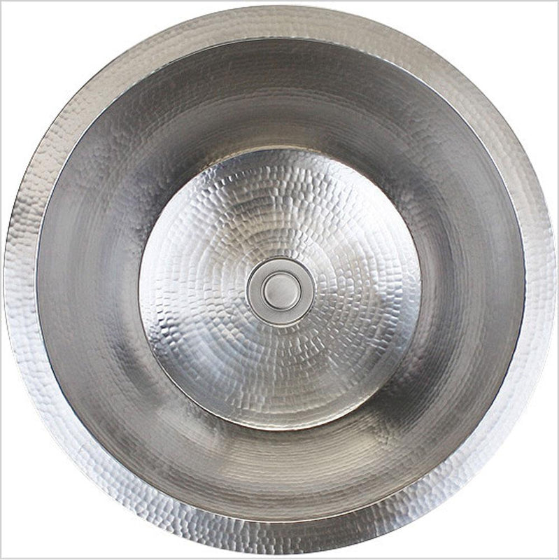 Linkasink C016A Hammered Small Round Flat Bottom Bar/Utility, 1.5 Drain Opening