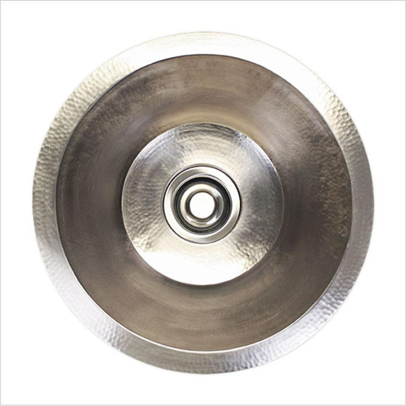 Linkasink C016 Hammered Small Round Flat Bottom Bar/Utility, 2 Drain Opening