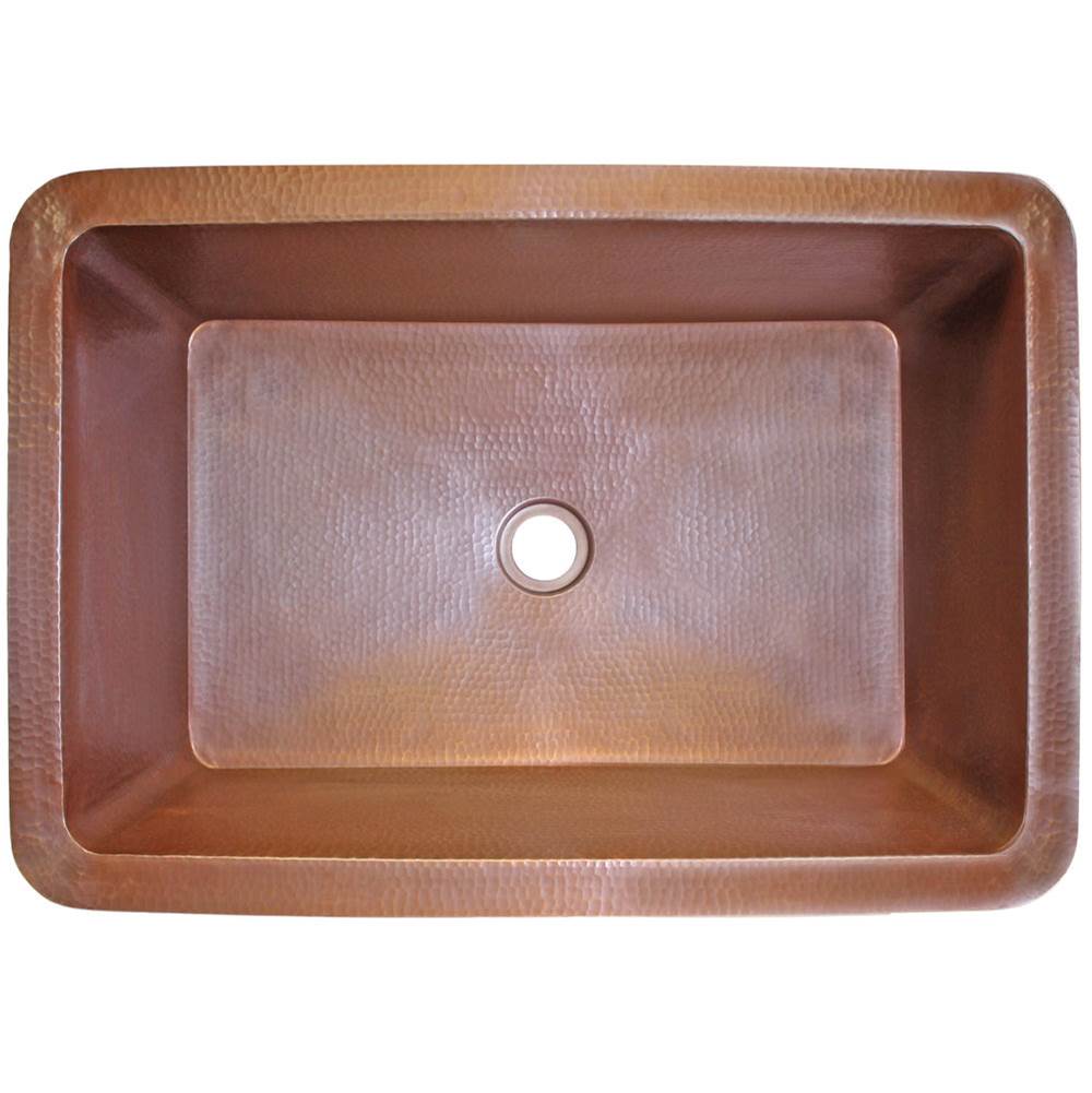 Linkasink C054-3.5 Hammered Rectangular Box Sink With 3.5 Drain Opening