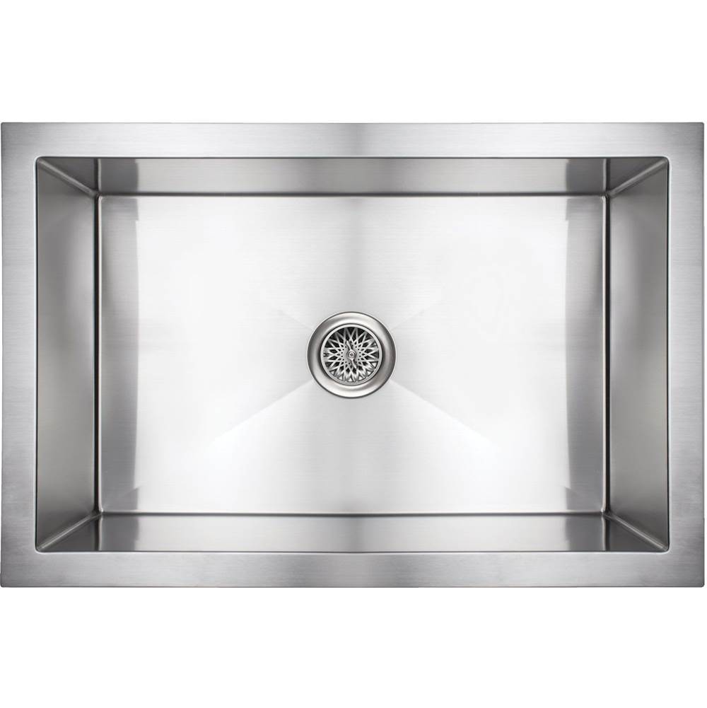 Linkasink C071-30 SS Smooth Inset Apron Front Smooth Farm House Kitchen Sink - Undermount  (Does Not Include Panel) - Satin Stainless Steel