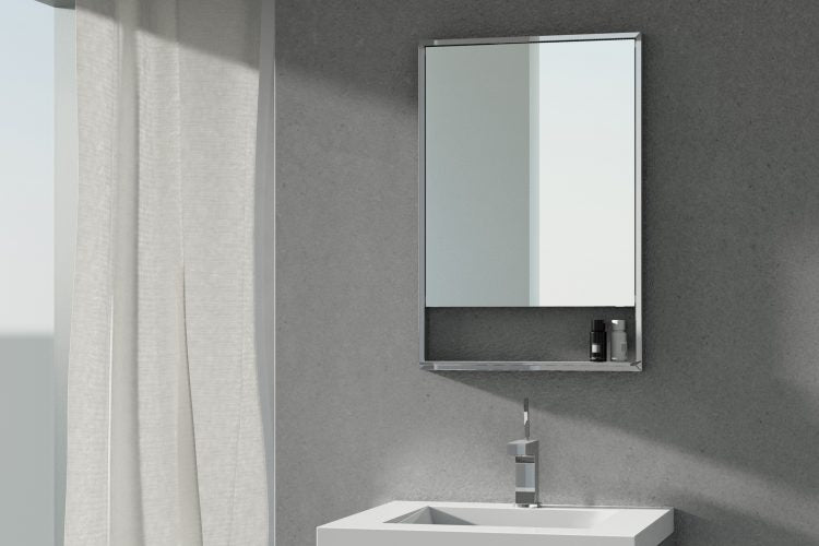 Wet Style C2819MB Mirror - C - 28 H X 19 W - Stainless Steel Mirror Matte Black Finish