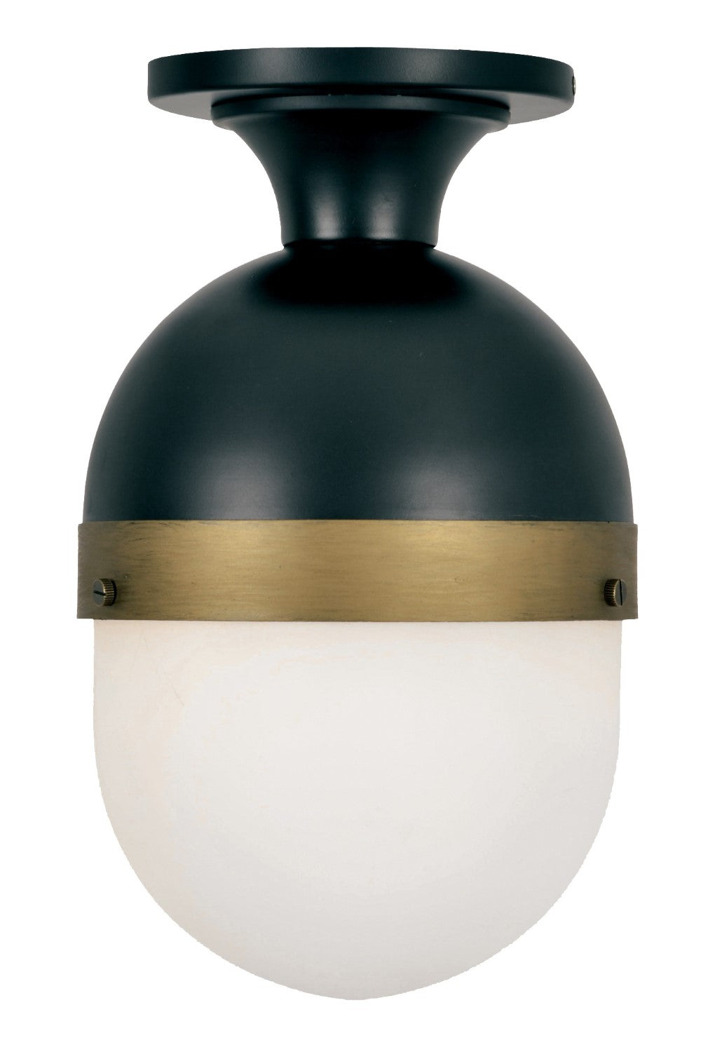 Crystorama CAP-8500-MK-TG Brian Patrick Flynn for Crystorama Capsule 1 Light Outdoor Ceiling Mount - Matte Black and Textured Gold