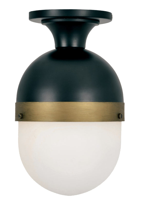 Crystorama CAP-8500-MK-TG Brian Patrick Flynn for Crystorama Capsule 1 Light Outdoor Ceiling Mount - Matte Black and Textured Gold