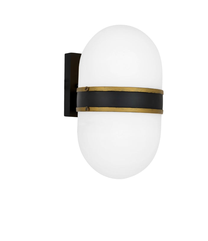 Crystorama CAP-8501-MK-TG Brian Patrick Flynn for Crystorama Capsule 1 Light Outdoor Wall Mount - Matte Black and Textured Gold