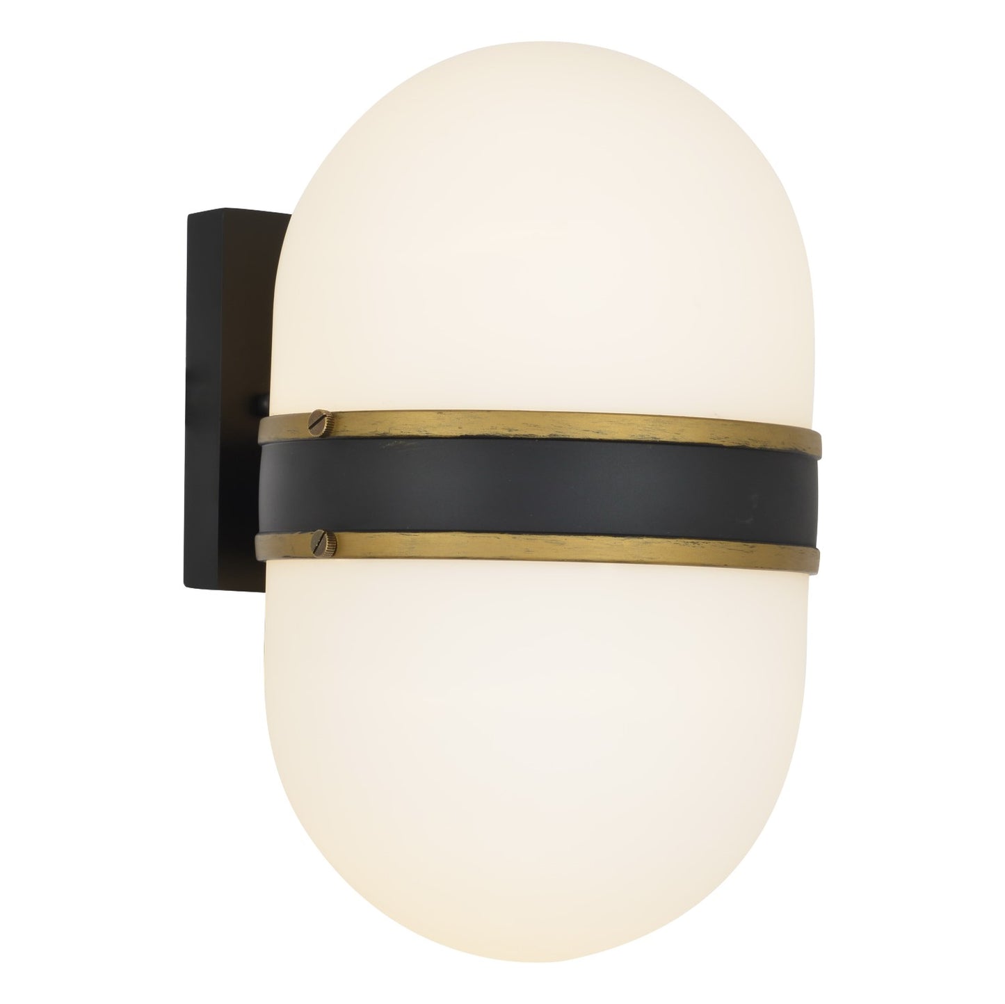 Crystorama CAP-8504-MK-TG Brian Patrick Flynn for Crystorama Capsule 2 Light Outdoor Wall Mount - Matte Black and Textured Gold