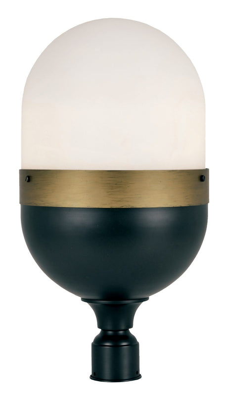 Crystorama CAP-8509-MK-TG Brian Patrick Flynn for Crystorama Capsule 3 Light Outdoor Lantern Post - Matte Black and Textured Gold