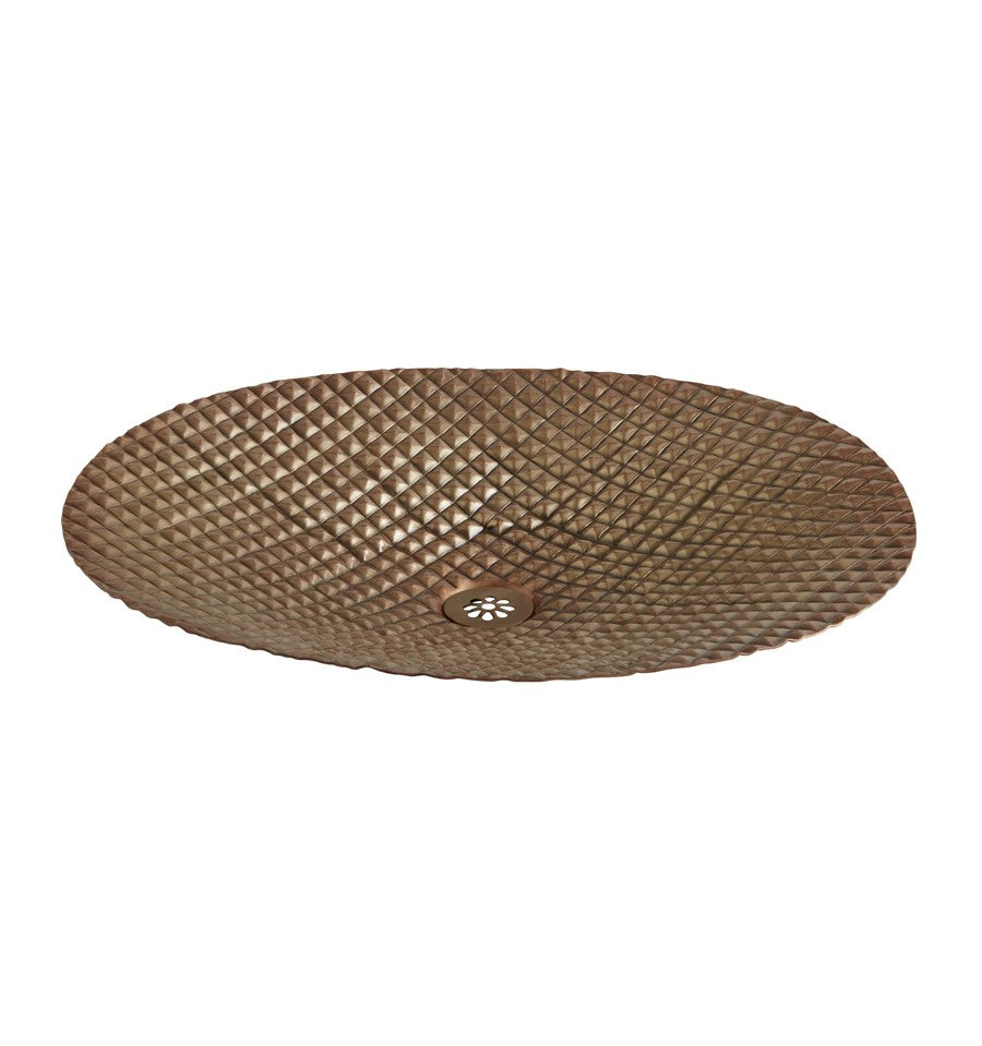 Thompson Traders CASG-DQ Legacy Bath Diamond Quilt Handcrafted Bath Vessel Bowl Antique Satin Gold