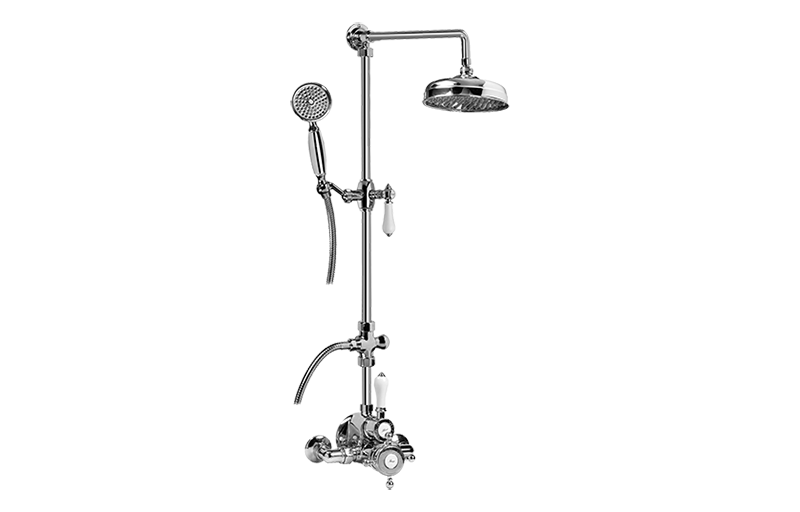 Graff CD2.12-LC1S Adley Traditional Exposed Thermostatic Tub and Shower System - With Metal Handshower Handle - Parent