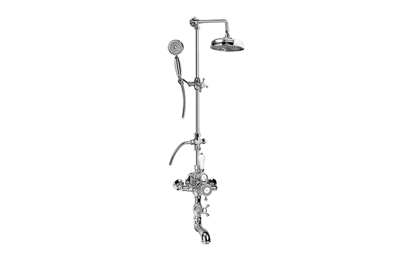Graff CD4.11-C2S Adley Traditional Exposed Thermostatic Tub and Shower System - With Metal Handshower Handle - Parent