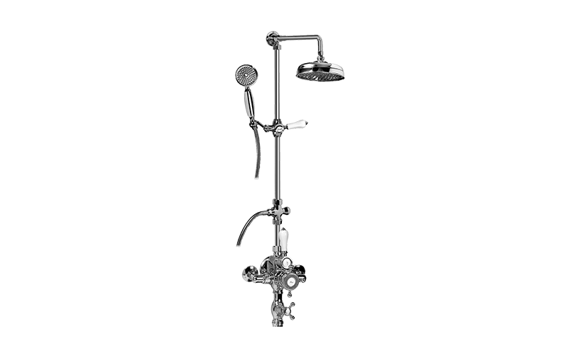 Graff CD4.11-LC1S Adley Traditional Exposed Thermostatic Tub and Shower System - With Metal Handshower Handle - Parent