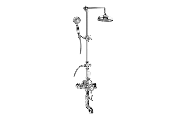 Graff CD4.12-C2S Adley Exposed Thermostatic Tub and Shower System - With Metal Handshower Handle