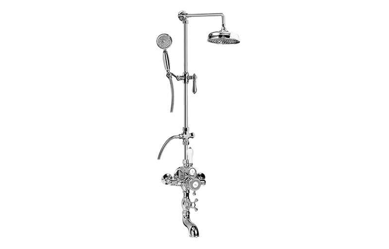 Graff CD4.12-LM34S Adley Exposed Thermostatic Tub and Shower System - With Metal Handshower Handle