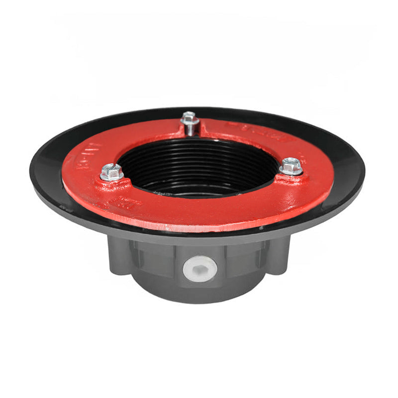 Infinity Drain CDA 43 W Clamp Down Drain ABS 4" Throat, 3" Outlet with Threaded Clamping Plate