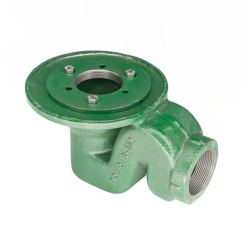 Infinity Drain CDIS 22 Clamp Down Drain Cast Iron, Integral Trap 2? Throat, 2? Threaded Side Outlet