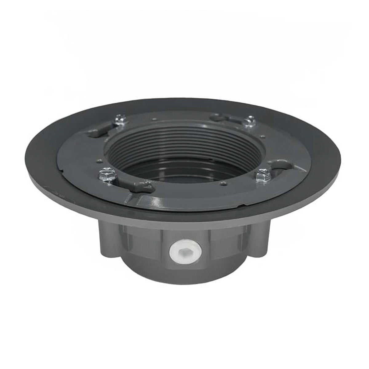Infinity Drain CDP 43 W Clamp Down Drain PVC 4" Throat, 3" Outlet with Threaded Outlet