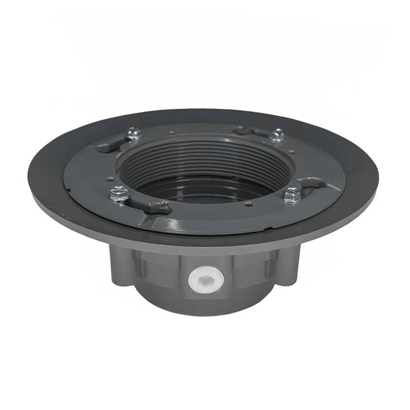 Infinity Drain CDP 43 W Clamp Down Drain PVC 4" Throat, 3" Outlet with Threaded Outlet
