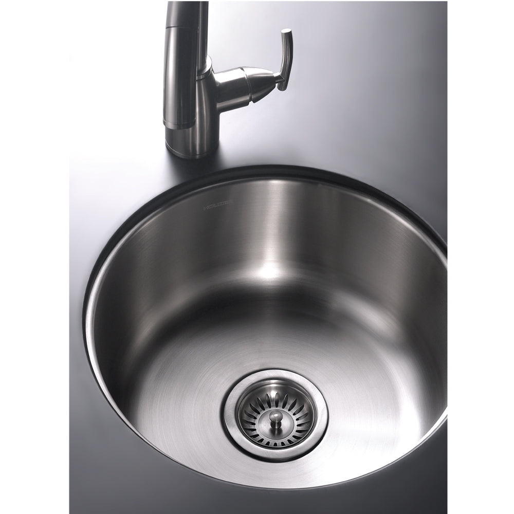Houzer CF-1830-40 Club 18 Inch Stainless Steel Undermount Single Round Bowl Bar Sink