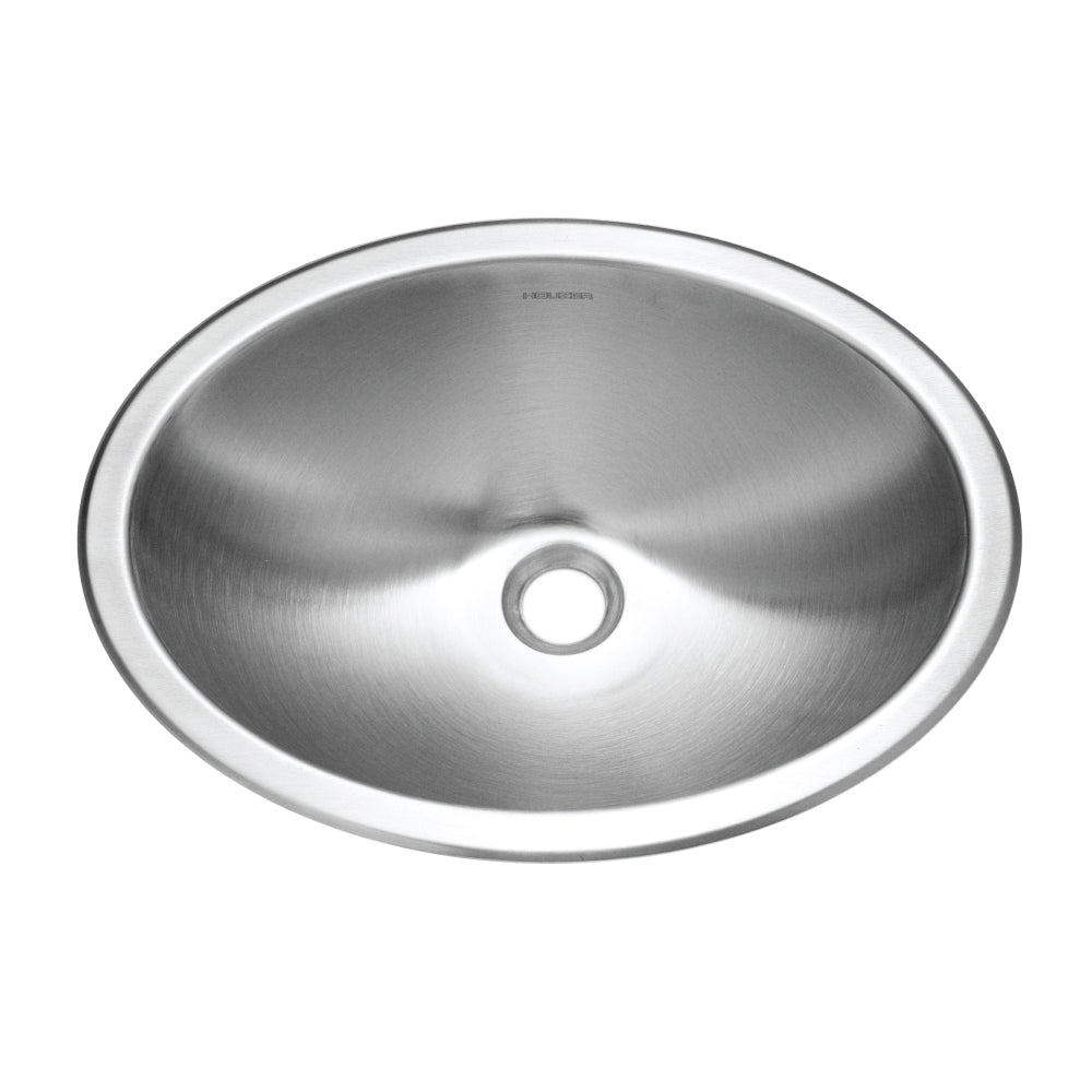 Houzer CH-1800-5 Opus 18 Inch Stainless Steel Undermount Oval Bowl Bathroom Sink Without Overflow