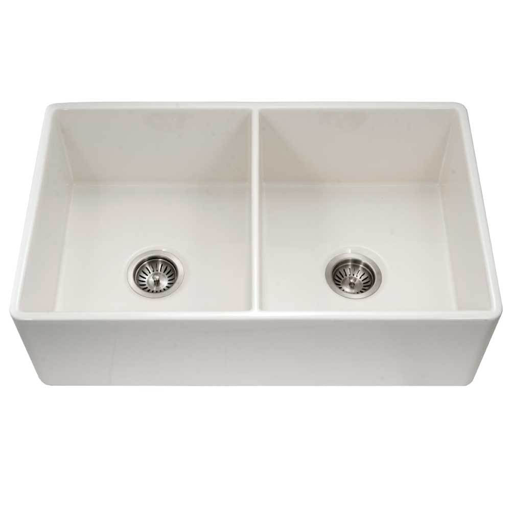 Hamat H-CHE-3320 Apron-Front Fireclay Double Bowl Kitchen Sink - Parent
