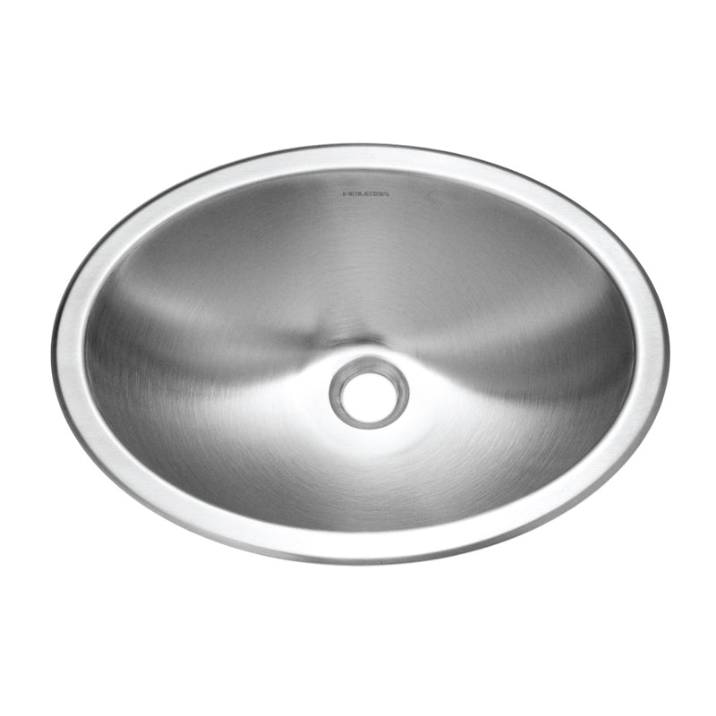 Houzer CHT-1800-10 Opus 18 Inch Stainless Steel Drop-In Oval Bathroom Sink Without Overflow