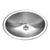 Houzer CHTO-1800-5 Opus 18 Inch Stainless Steel Drop-In Oval Bowl Bathroom Sink With Overflow Drain Assembly