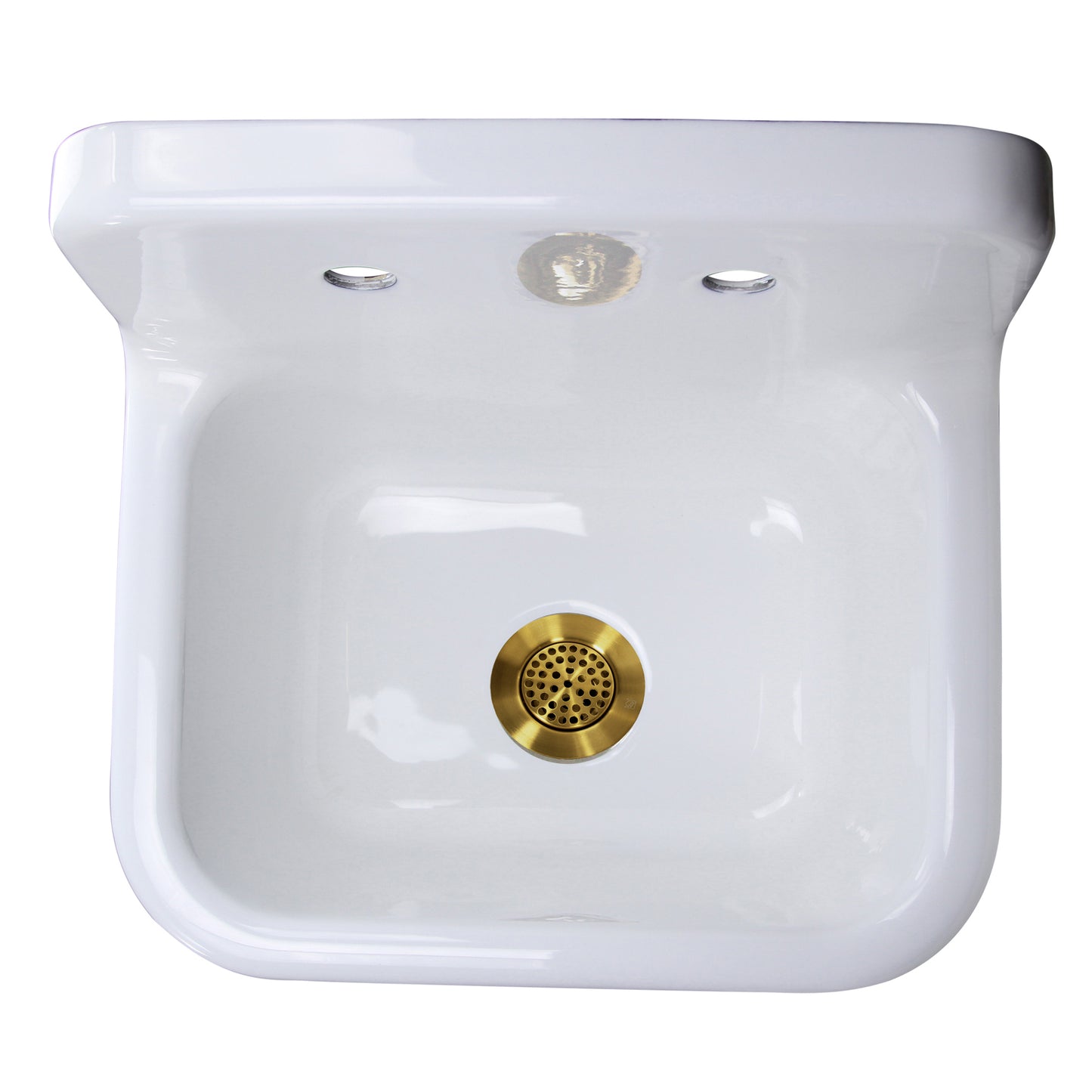 Nantucket Sinks CI-2218-FBSBSET Cast Iron Finished Bottom Wallmount Utility Sink Set with Drain