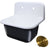 Nantucket Sinks CI-2218-FBSBSET Cast Iron Finished Bottom Wallmount Utility Sink Set with Drain