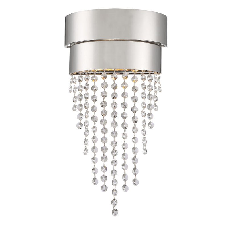 Crystorama CLA-A3202-PN-CL-MWP Clarksen 2 Light Wall Mount - Polished Nickel