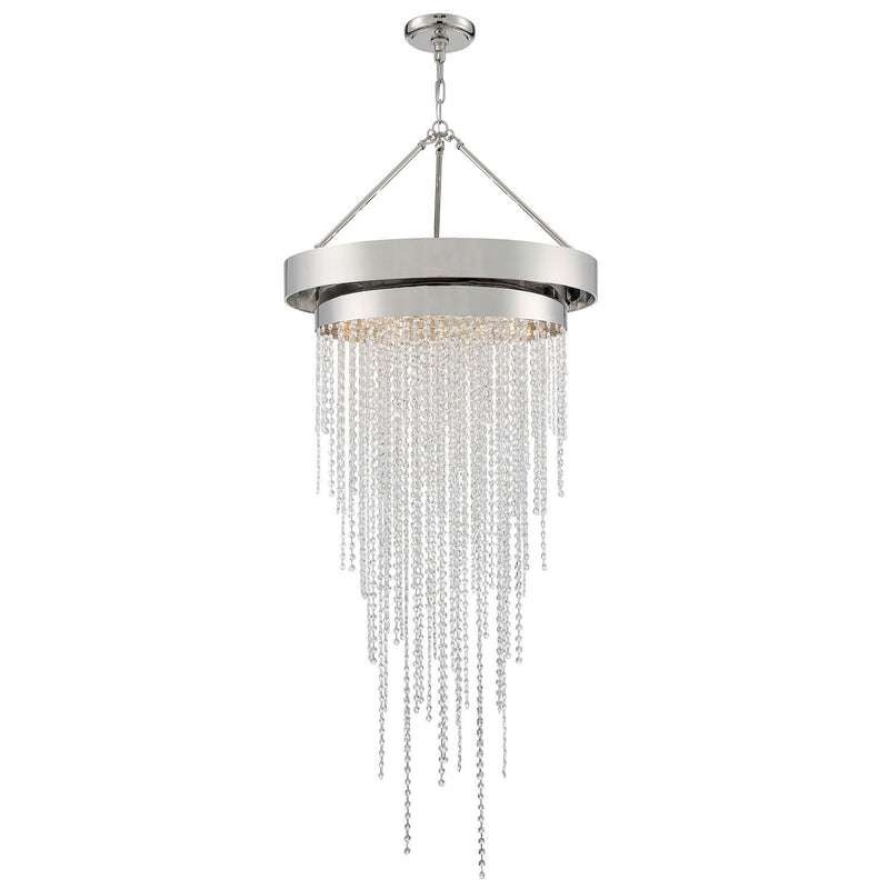 Crystorama CLA-A3207-PN-CL-MWP Clarksen 6 Light Chandelier - Polished Nickel