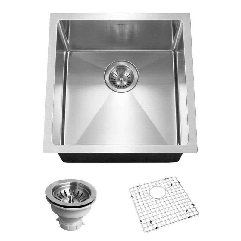 Houzer CNR-1700 Savior 17 Inch Stainless Steel Undermount Medium Bowl Kitchen Bar Sink