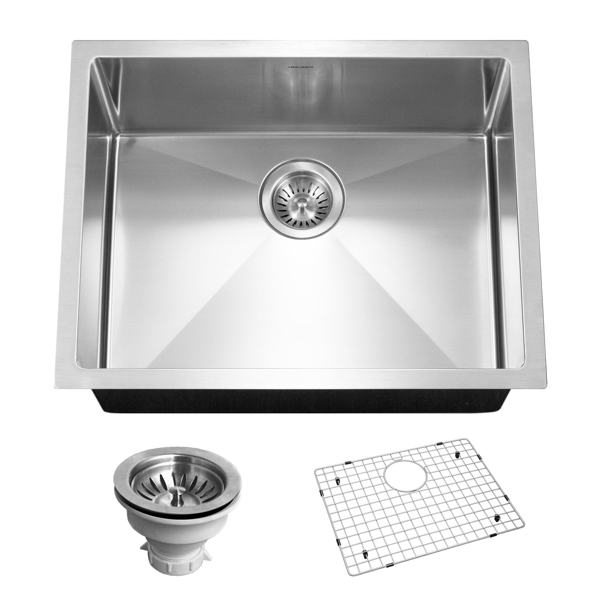 Houzer CNS-2300 Savior 23 Inch Stainless Steel Undermount Single Bowl Kitchen Sink