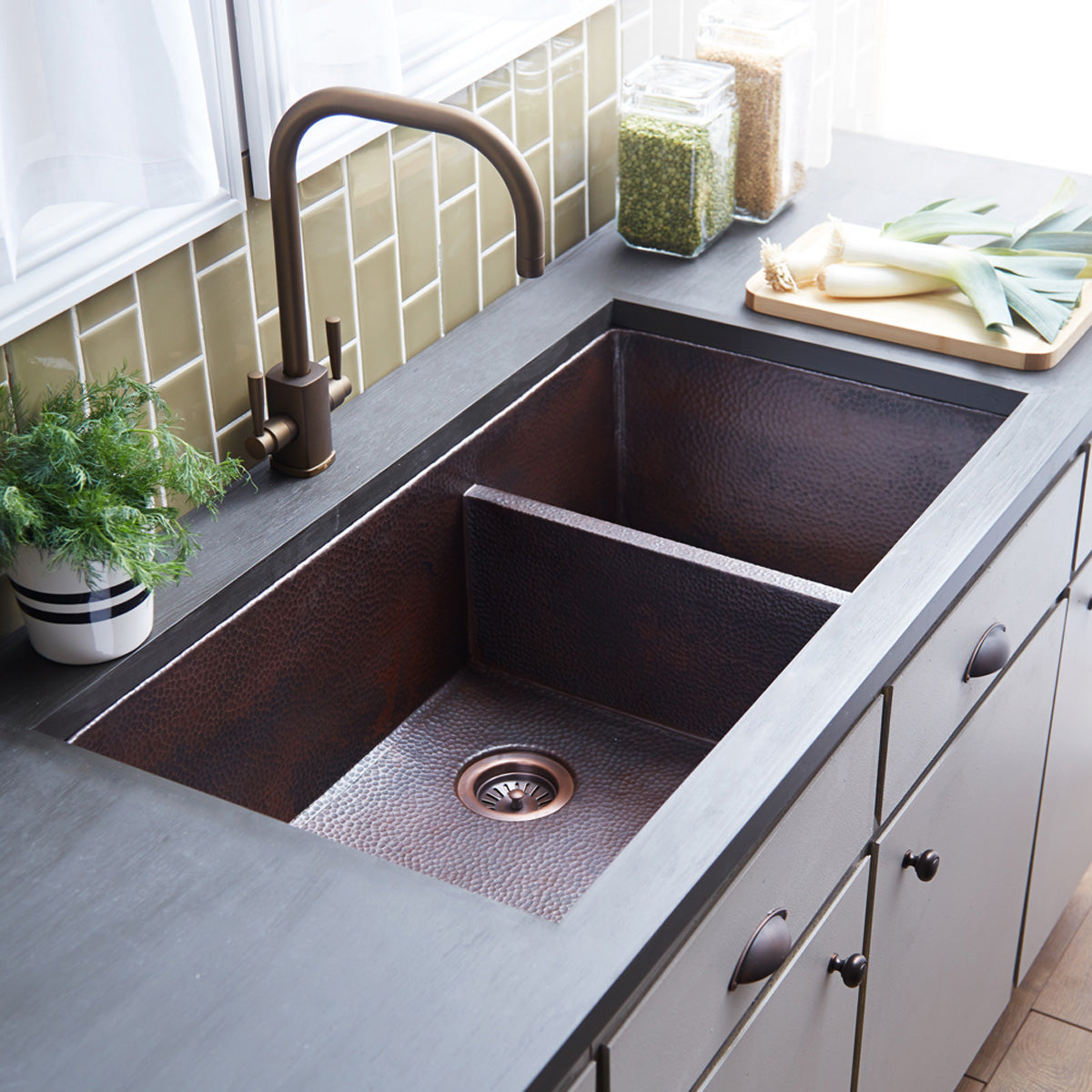 Native Trails Cocina Duet Undermount Copper Kitchen Sink