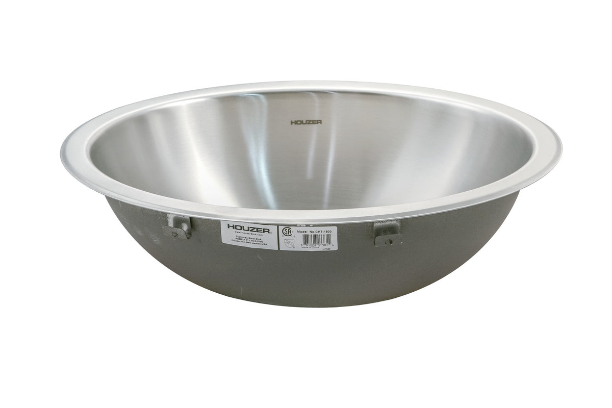 Houzer CRT-1620-10 Opus 16 Inch Stainless Steel Drop-In Round Bowl Bathroom Sink Without Overflow