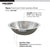 Houzer CRT-1620-40 Opus 16 Inch Stainless Steel Drop-In Topmount Round Bowl Bathroom Sink Without Overflow
